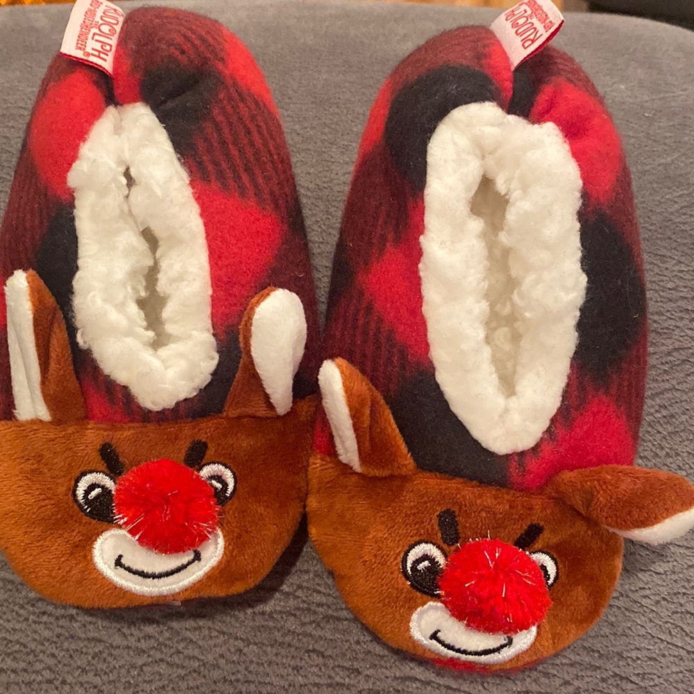 3/$20 Kids Rudolph Slippers